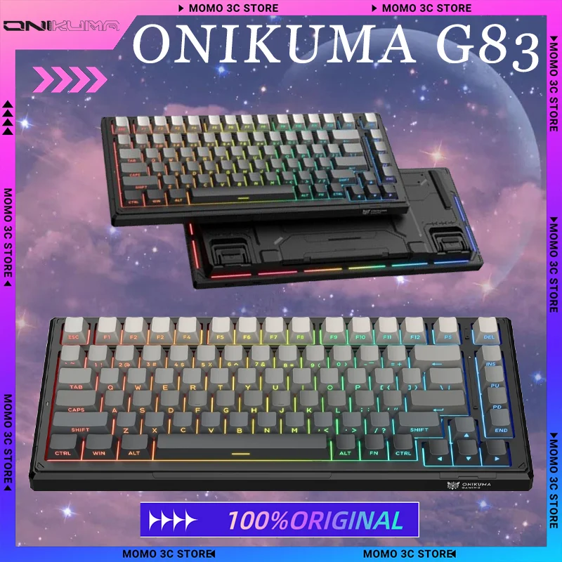 

ONIKUMA G83 Mechanical Keyboard Tri-mode Wireless Gasket Structure Hot Swap Long Endurance Office Gaming Keyboard Pc Accessories