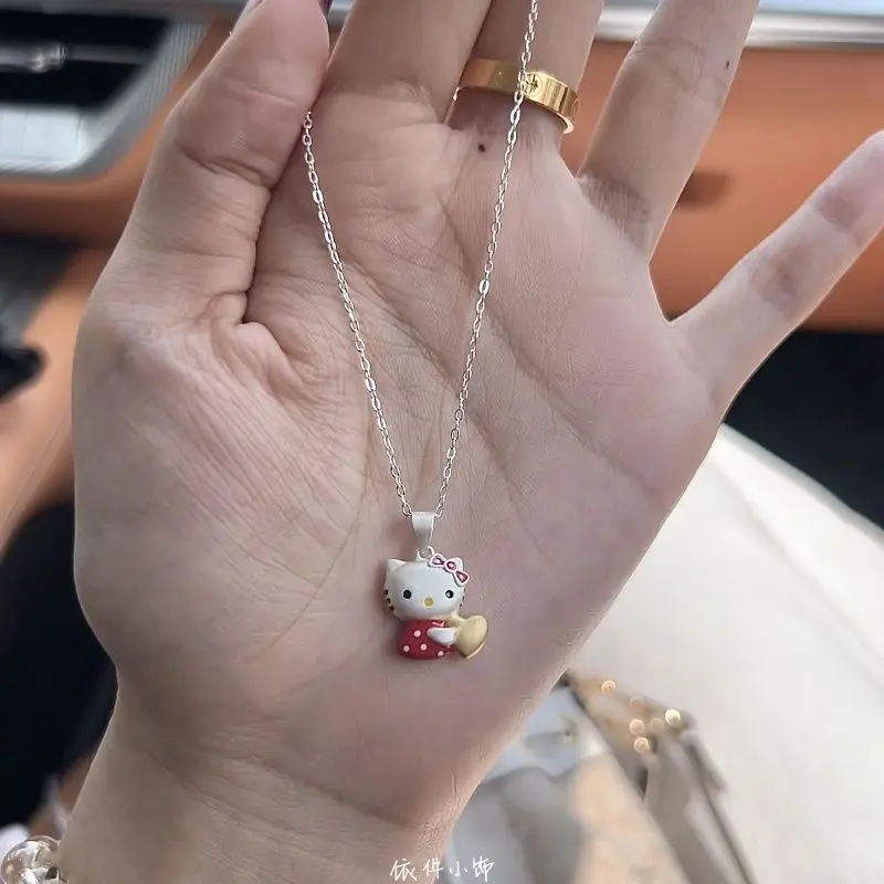 

Ожерелье Hello Kitty из аниме, простое персонализированное ожерелье, мультяшная цепочка на ключицу Hello Kitty