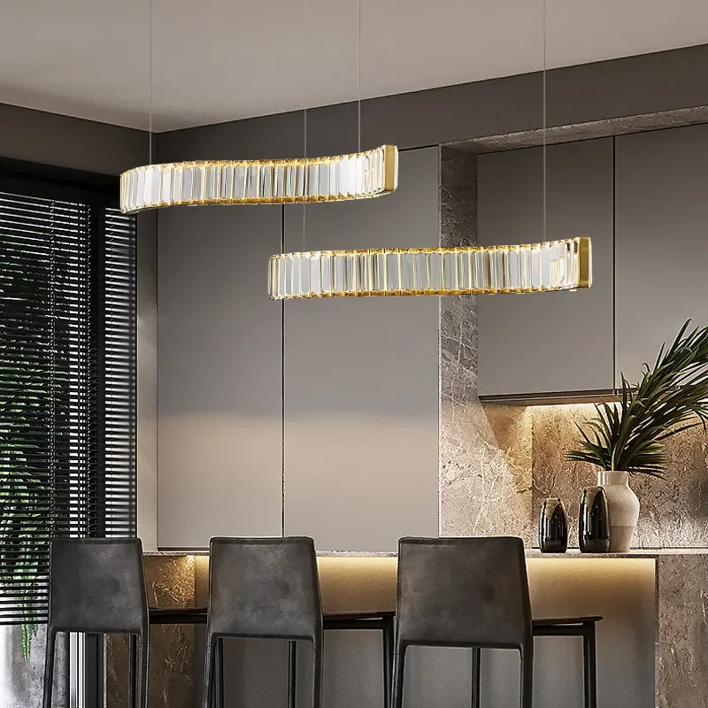 Living Room Bedroom Study Dining Room Led Lighting Modern Simple Light Luxury Crystal s-Shaped Chandelier