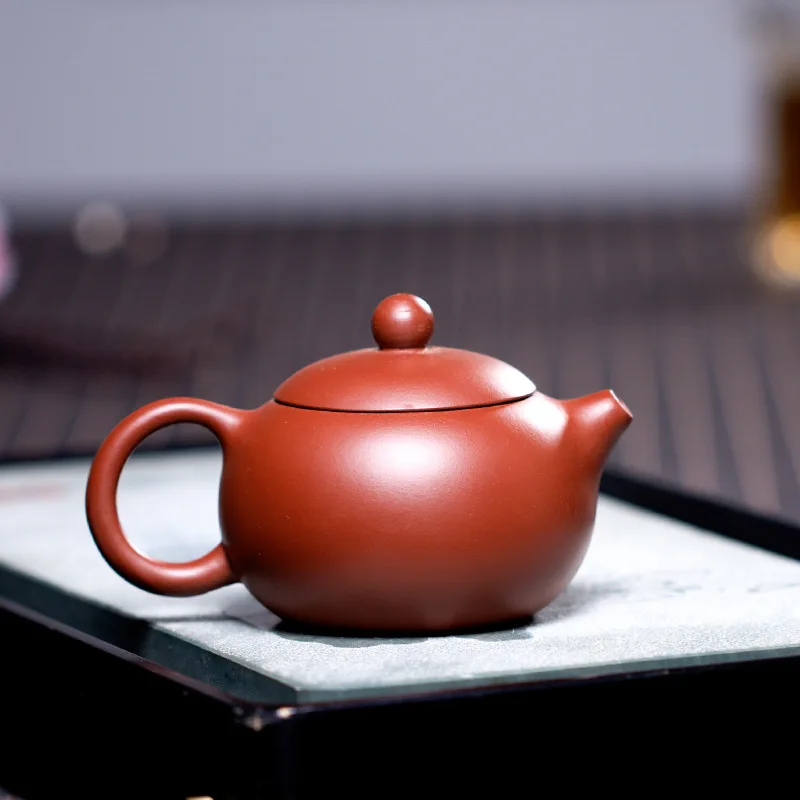 240CC Yixing Clay Teapot Traditional Xishi Pot Chinese Handheld Kettle Kung Fu Zisha Tea Set Teaware Collection Hand Playing Toy