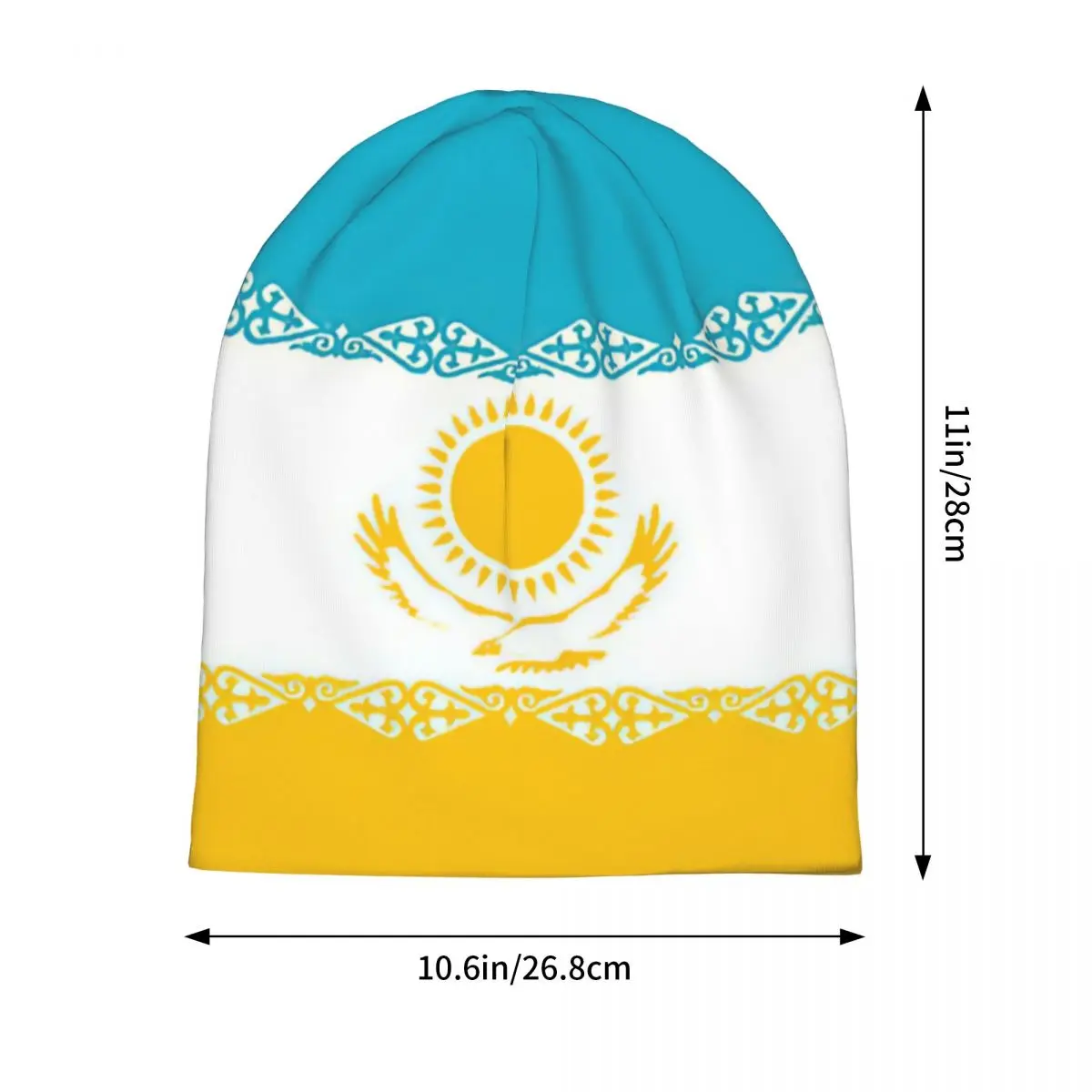 للجنسين كازاخستان العلم بونيه قبعة ، القوطي الشارع Skullies بيني ، القبعات الدافئة ، قبعات ذات الاستخدام المزدوج #2