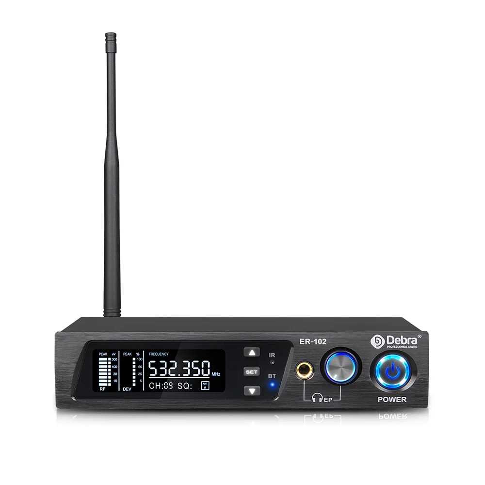 Debra ER-102 UHF IEM in-ear podiummonitor draadloos systeem met meerdere zenders voor kleine podiumoptredens - afbeelding 1