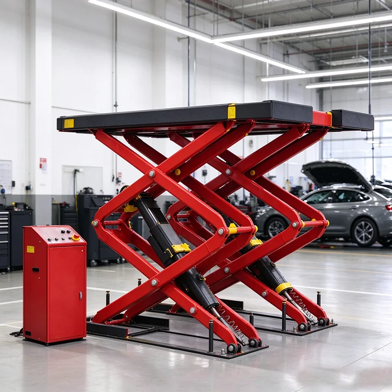 Low Profile Double Scissor Vehicle Lift Hydraulic Inground Auto Repair Lift