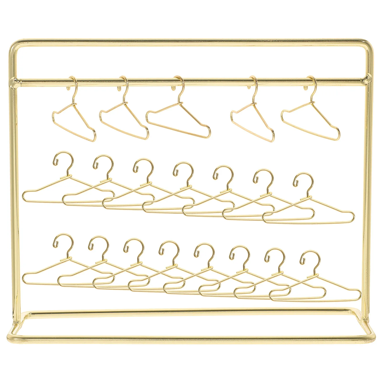 

1Set Mini Clothes Hanger Rack Sturdy Iron Material Clothes Display Storage for Baby Girl Shirt Pants Closet Organizing Decor