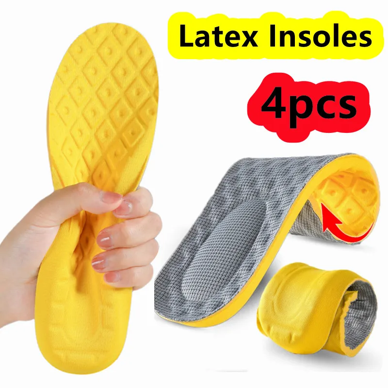 Soft Latex Memory Foam Insoles For Women Men Sport Running Foot Support Shoe Pad Breathable Orthopedic Feet Care Insert Cushion