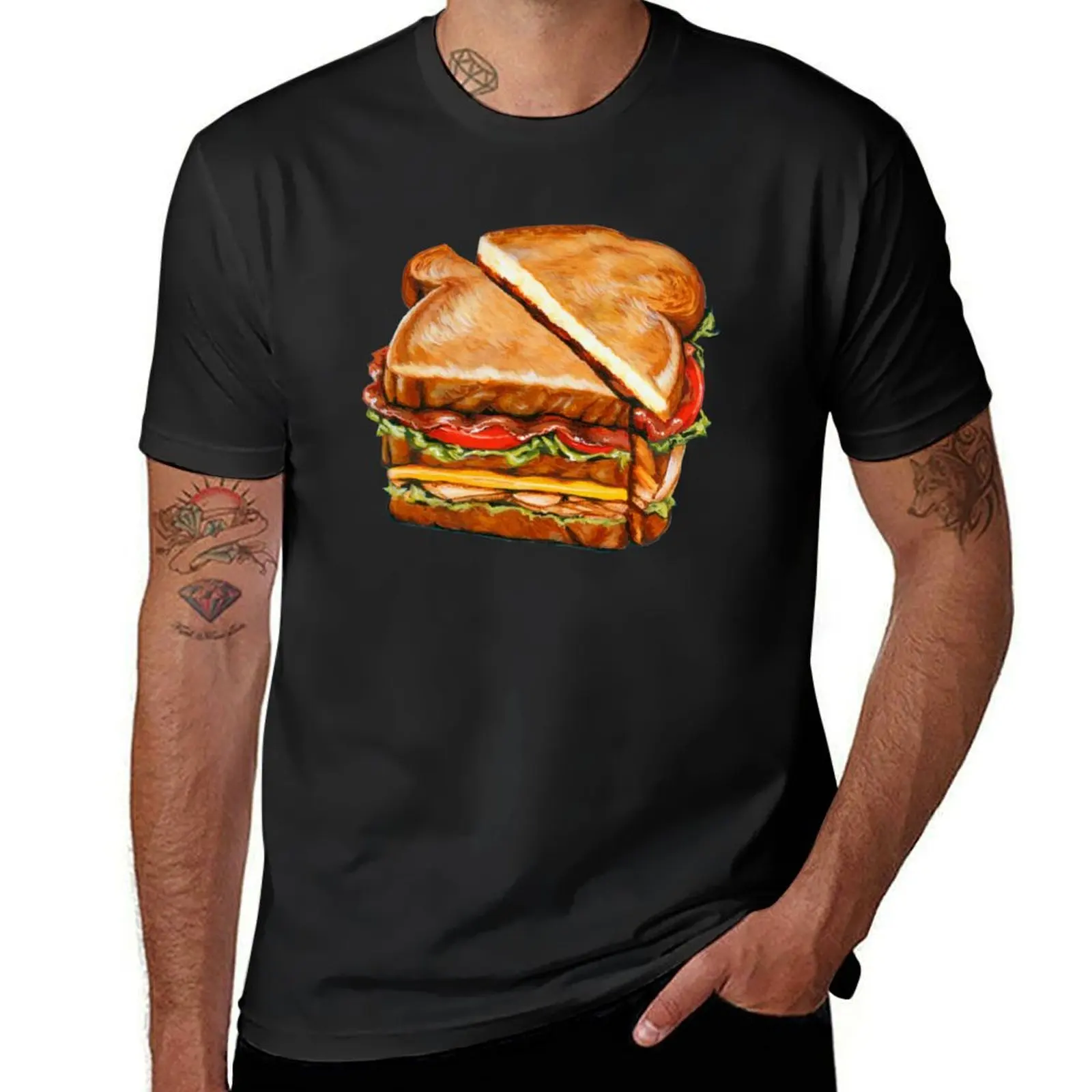 

Turkey Club on White Sandwich T-Shirt topping summer tops new gifts and t-shirts Short sleeve tee men