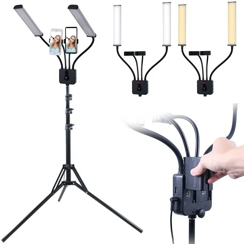 

New Pro Tattoo Fill Light Eyelash Extensions Tools Kit for Beauty Spa Nail Art Lamp with Tripod Two Arms LED Light