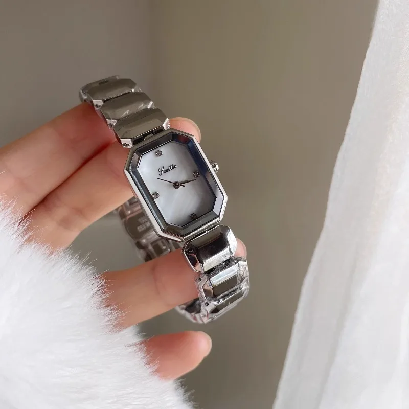 Luxury Diamond Fashion Women's Watch Small Golden Square Dial Quartz Watch for Women Bracelet Watch Relojes Para Damas