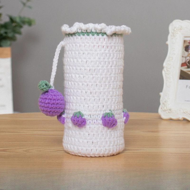 High-value Hand-crocheted Water Cup Sleeve Hand-held Cross-border Thermos Cup Anti-scald Cup Sleeve