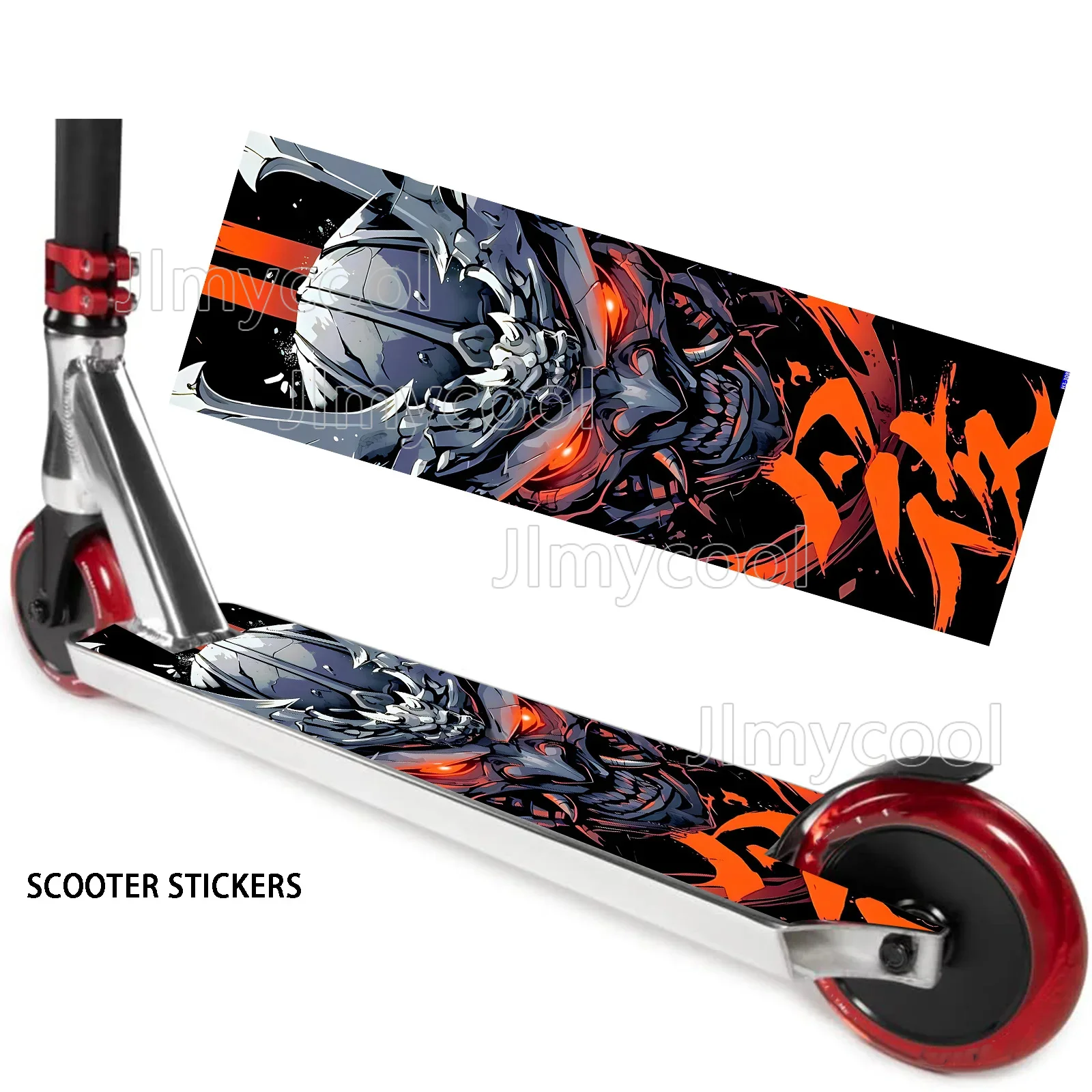 

Tide Cool Japanese Samurai Style Head Scooter Sticker Cool Creative Body Scooter Body Decoration Stickers PVC