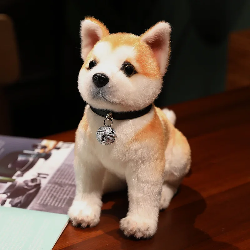 Jouet en peluche chien Akita réaliste, Simulation mignonne de chiot, poupée bébé apaisante, cadeaux d'anniversaire pour enfants