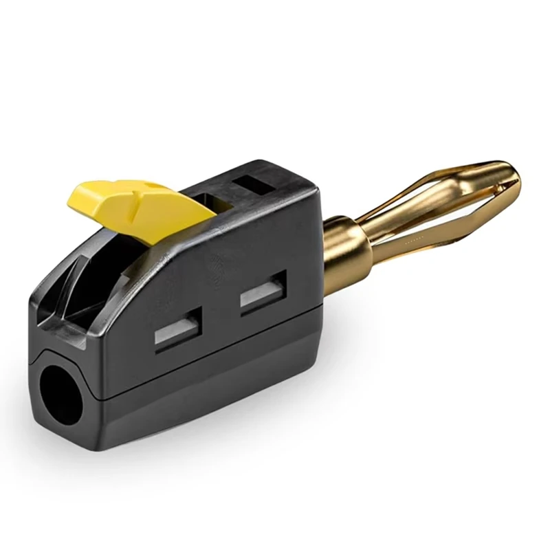 10Pcs 4mm Banana Plug Quick Wire Connector Solder Free 32A Banana Connectors Plugs with Direct Insertion Black-A75P