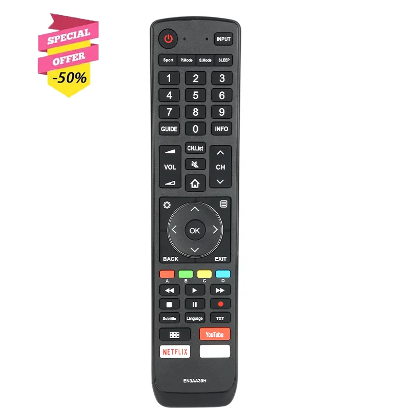 EN3AA39H EN3AA39S Remote Control For Hisense TV H50A6550 H43A6550 H55A6550 Replacement Controller With YouTube NETFLIX Buttons