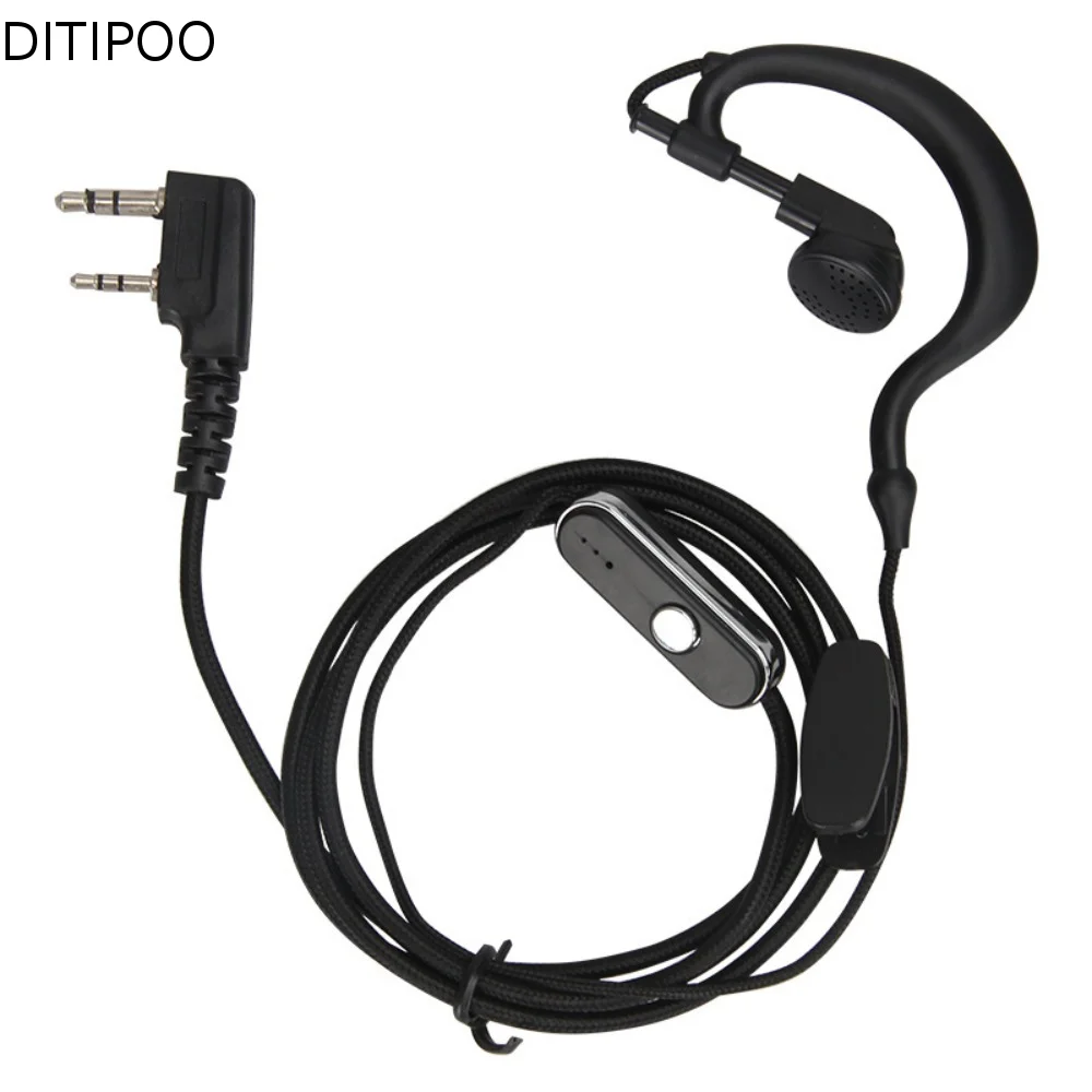 Wired Walkie-Talkie Headset Over Ear K Type Two Wired Earpiece Durable Construction 2 Pin M Plug Walkie Wired Earphone