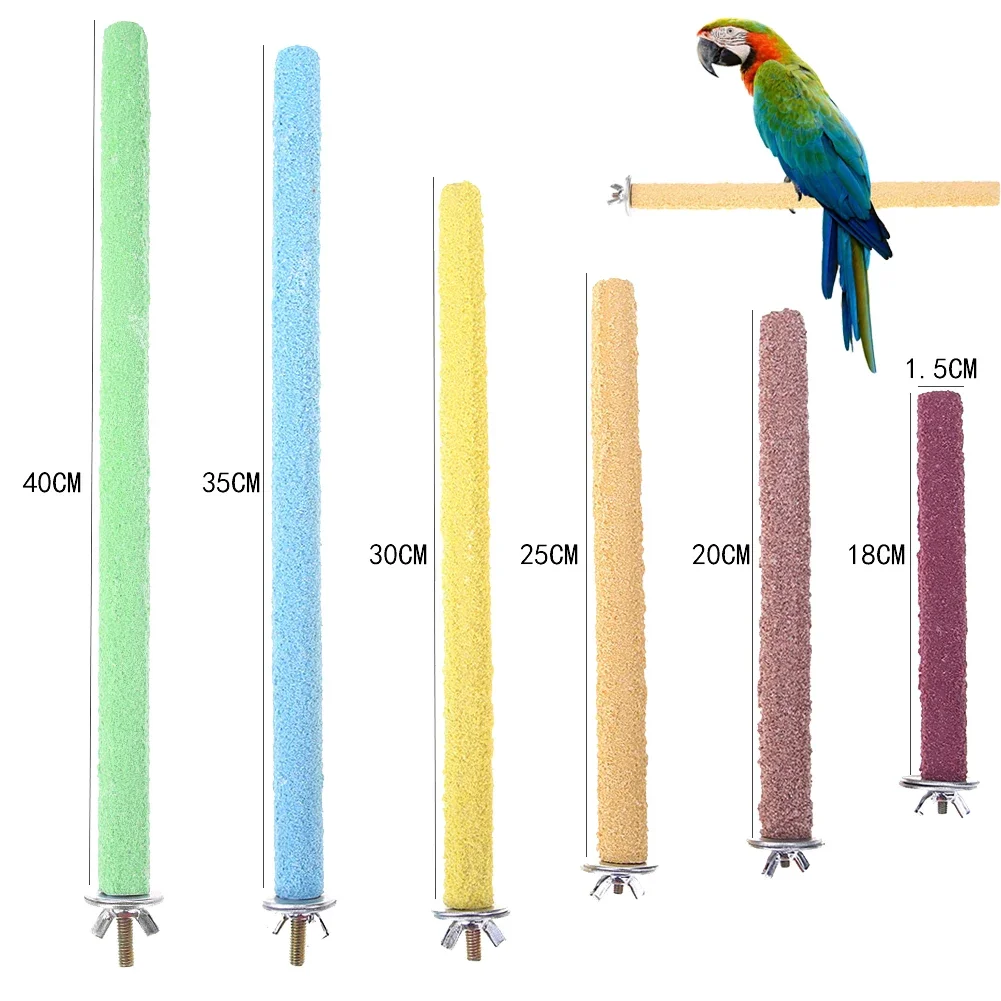 Colorful Parrot Standing Stick Non-toxic Bird Claw Stick Eco-friendly Creative Reusable Durable Funny Portable Cage Decoration