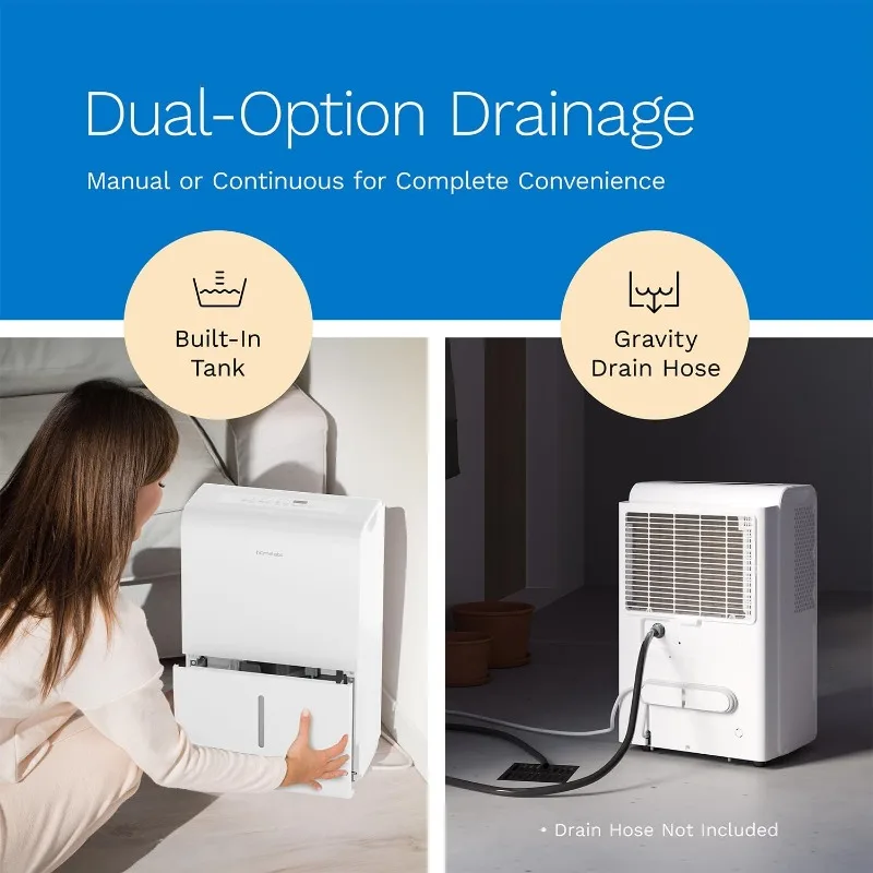 4,500 Sq. Ft WiFi-Enabled Dehumidifier - Powerful Humidity Control for Large Rooms & Basements - Robust Moisture Removal 50 pint