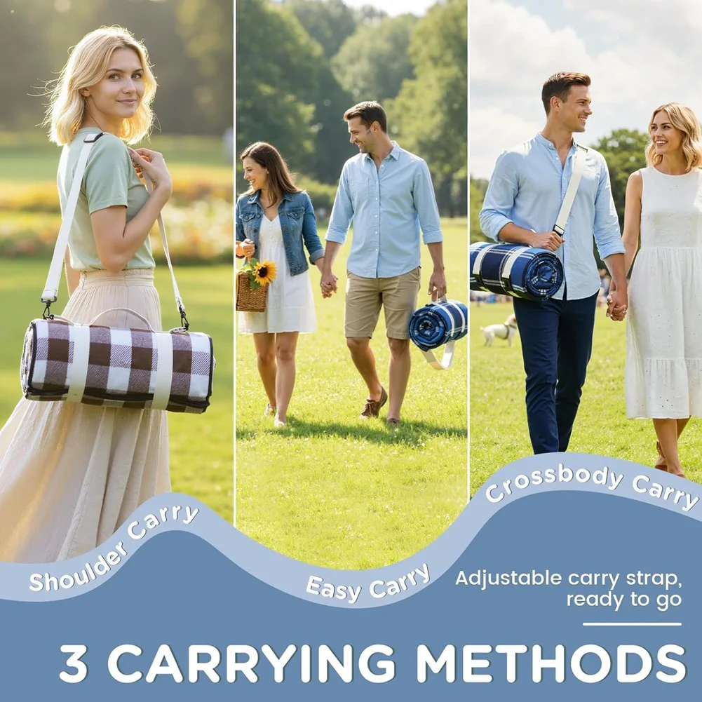 【CHRISTMAS 】Roadtrip Car Essential Gadget Waterproof Picnic Blanket Outdoor Camping Beach Mat Extra Large Foldable Rv Accessorie
