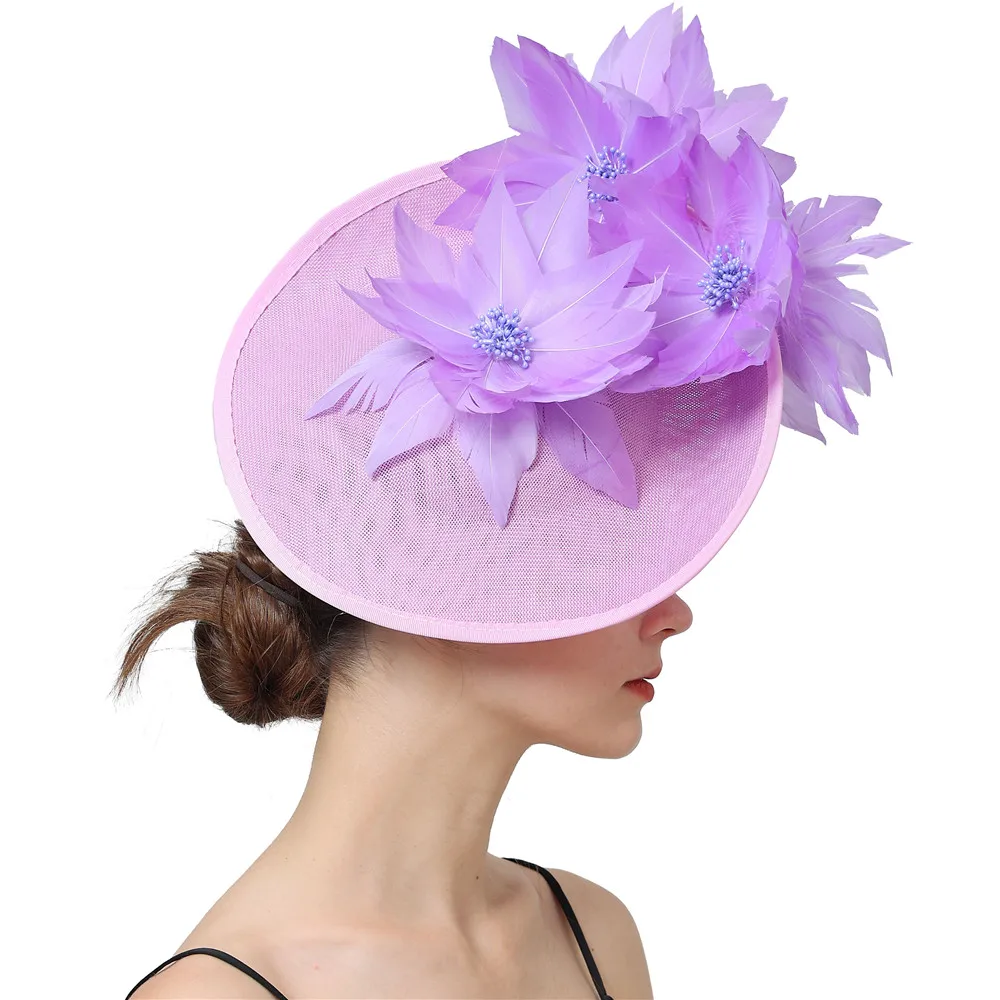 Elegant Bride Millinery Fascinator Hat with Headband And Hair Clip - Floral Married Headwear for Women Perfect for Wedding Races