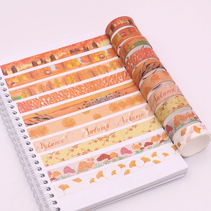 10 Rolls Washi Tape Set Cinta Adhesive Four Seasons Decoration Stickers Ledger Masking Tape Cute Washitape Creative Diy Naklejki