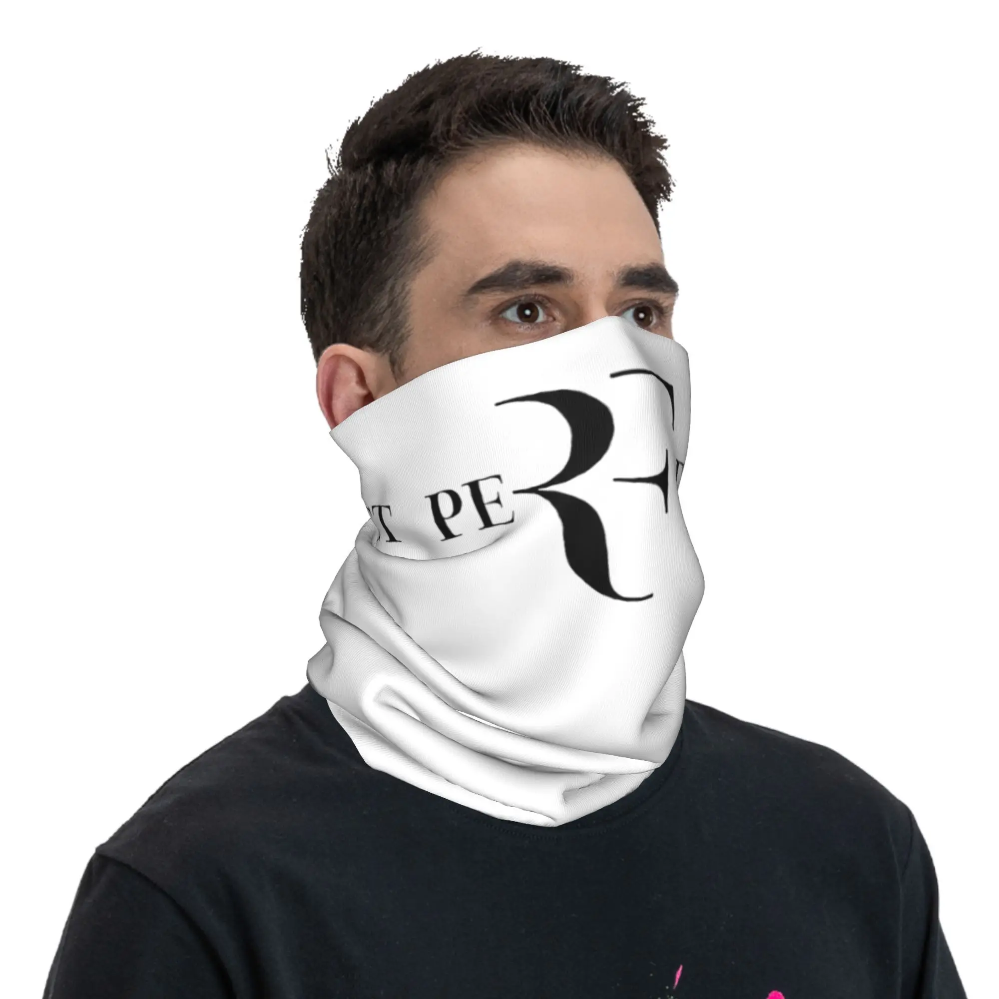 RF روجر فيدرر باتش تنس باندانا غطاء الرقبة المطبوعة وشاح سحري متعدد الوظائف قناع الوجه ركوب للجنسين الكبار قابل للغسل