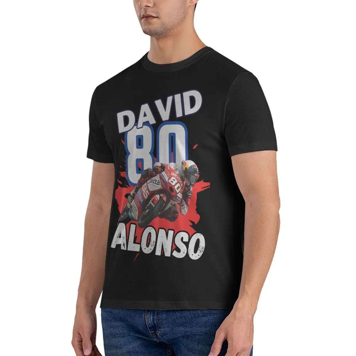 David Alonso Moto3 Racing T-Shirt MOTO The GP Amazing 100% Cotton Tee Shirt O Neck Short Sleeve T Shirt Birthday Present Clothes