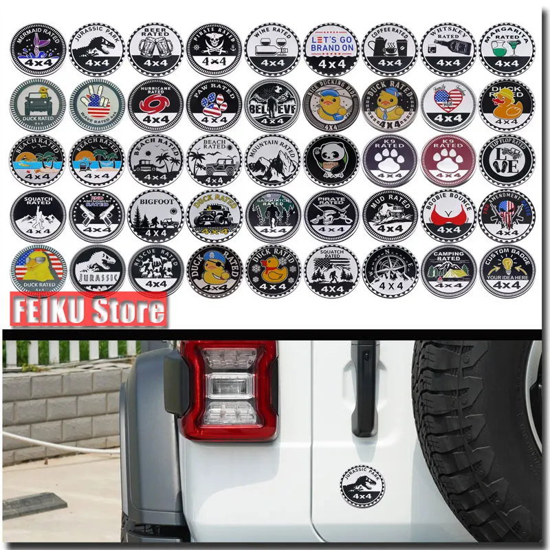 Off-road 4X4 Logo Aluminum Metal Car Stickers Personality Pattern SUV Four-Wheel Drive Badge Body Decals Accessories