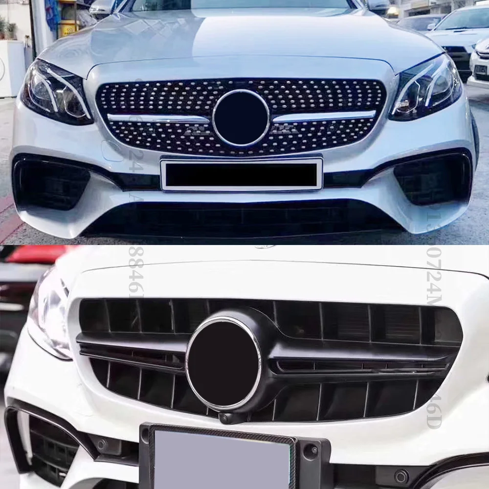 Front Inlet Bumper Grille Hood Grill Mesh For Mercedes W213 C238 A238 Benz E E200 E260 E300 2016-2020 Sport GT Diamond E63 Style