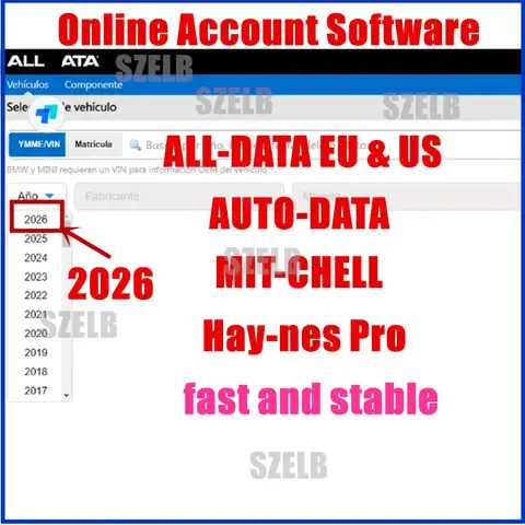 2026 ALL DATA Online Account for Auto-data All-data Haynes PRO Workshop Car Repair Software Support Mobile Login Update to 2025