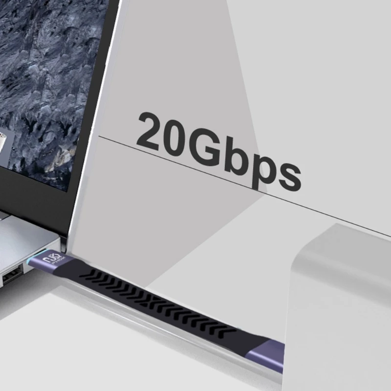 10CM USB3.2 Type C to C Short Flat Cable Anti-Slip Silicone Aluminum Alloy High Speed Data Transfer Cord For External SSD Laptop