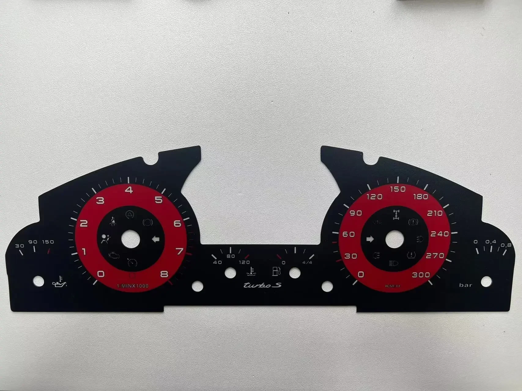 Dashboard Counter Face For Porsche Cayenne 955 / 957 Turbo (S) Instrument Gauge Face Dials– 8000 RPM 300KM/H