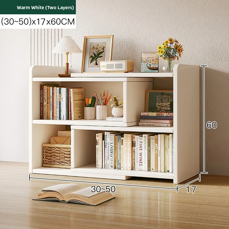 Modern Minimalist Desktop Bookshelf Multi-Layer Storage Rack Office Simple Cabinet Home Student Small Bookcase Organizer image 3