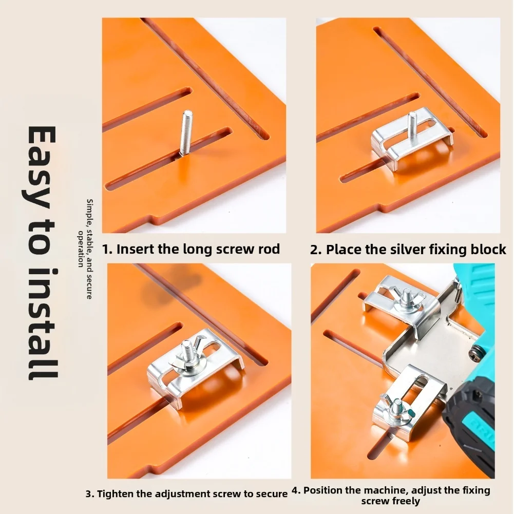 For Table Saws Saw Base Plate Home Workshop Orange Stable Punch Design Supports 90-degree Cut Wear And Scratch Resistant