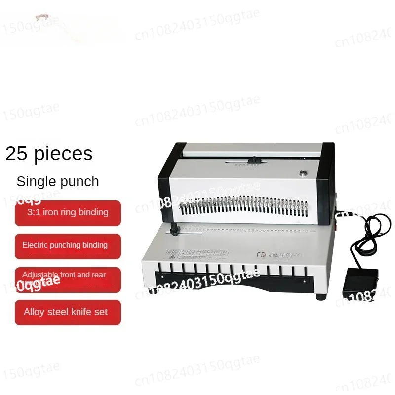 A4 Format 34 Holes Electric Iron Ring Punching and Binding Punching Electric Binding Machine