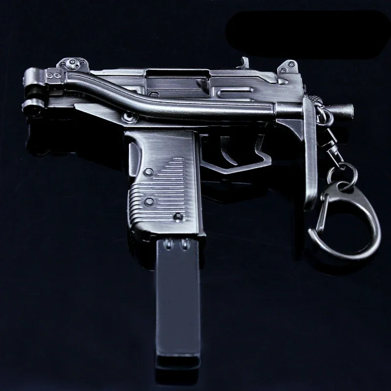 Imagem -06 - Pistola de Metal Uzi Submachine Modelo Miniatura Chaveiro Artesanato Pingente Presentes de Aniversário Alta Qualidade 1: 315 cm Novo 2024