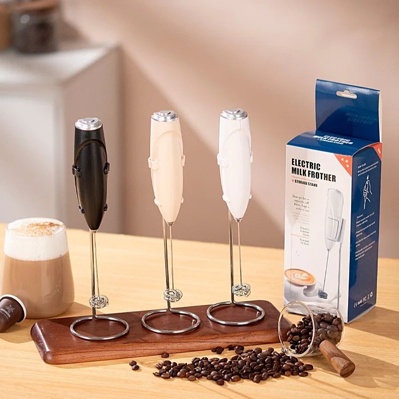رغوة الحليب ببطارية متعددة الوظائف، خلاط قهوة الحليب الكهربائي، مضرب البيض المحمول، قضيب خلط الطعام وقضيب التحريك #1