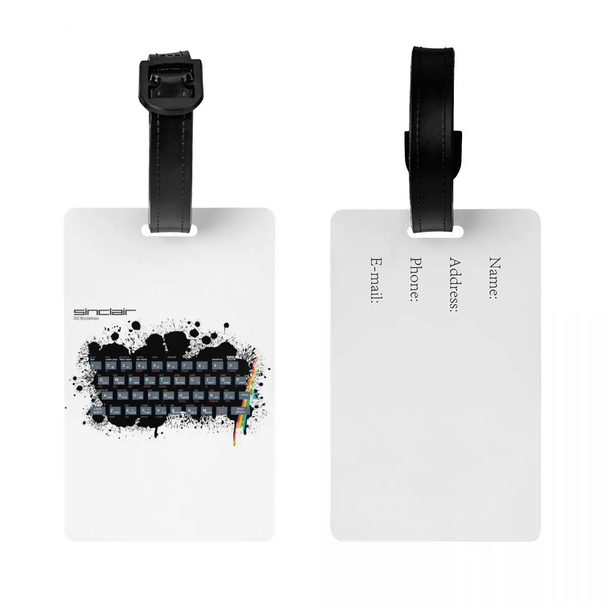 

Ретро игровое искусство ZX спектр, багажные бирки, аксессуары для чемодана, дорожная мода, багажная бирка, держатель этикетки, идентификационное имя, адрес