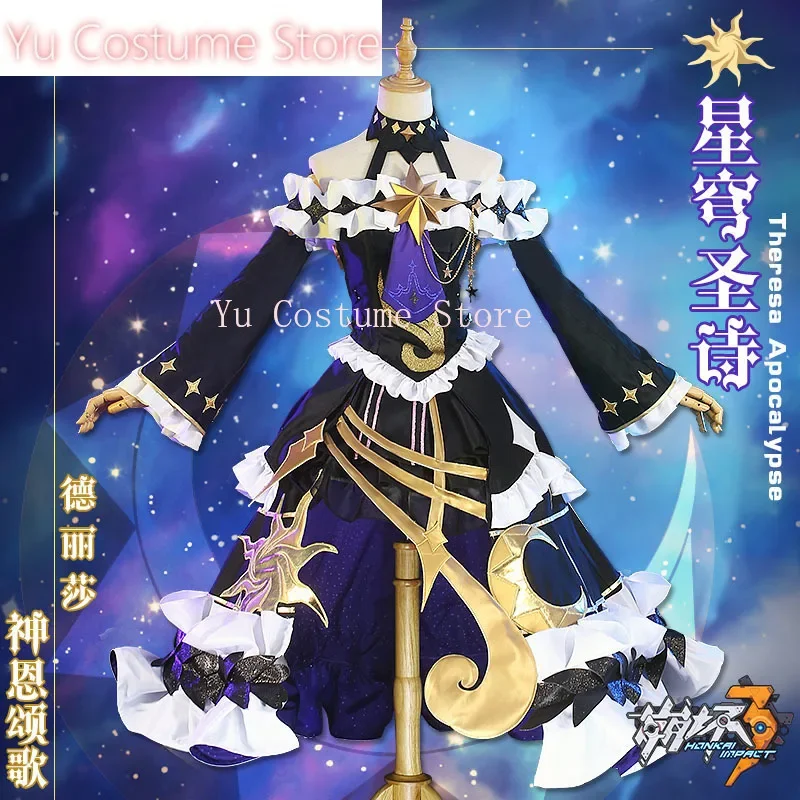 Anime! Honkai Impact 3 Theresa Apocalypse Celestial Poetry Skin Elegant Dress Gorgeous Uniform Cosplay Costume Yu Costume