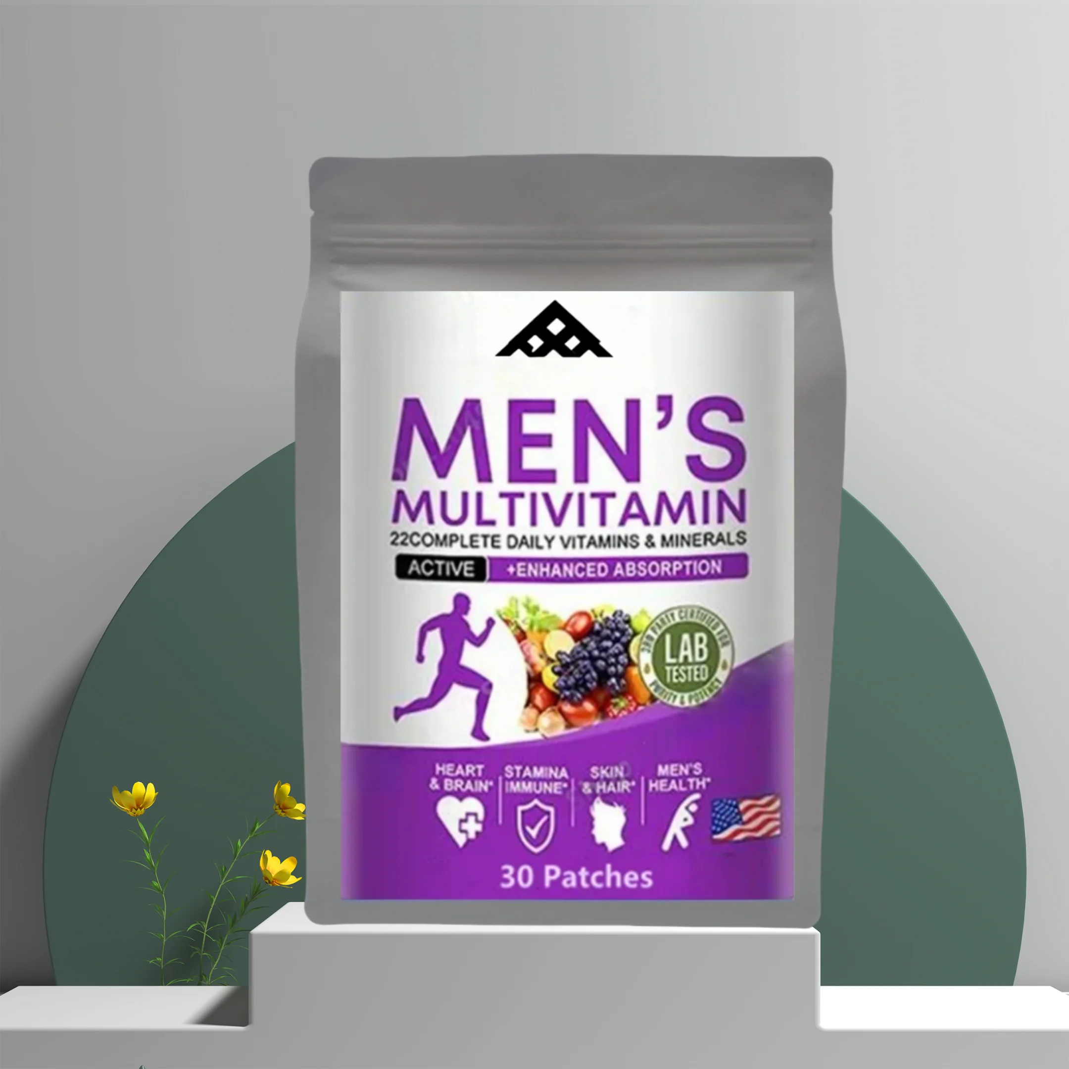 Gran oferta de parches multivitamínicos diarios para hombres: 22 vitaminas y minerales para inmunidad, energía y salud general, envío gratis ﻿