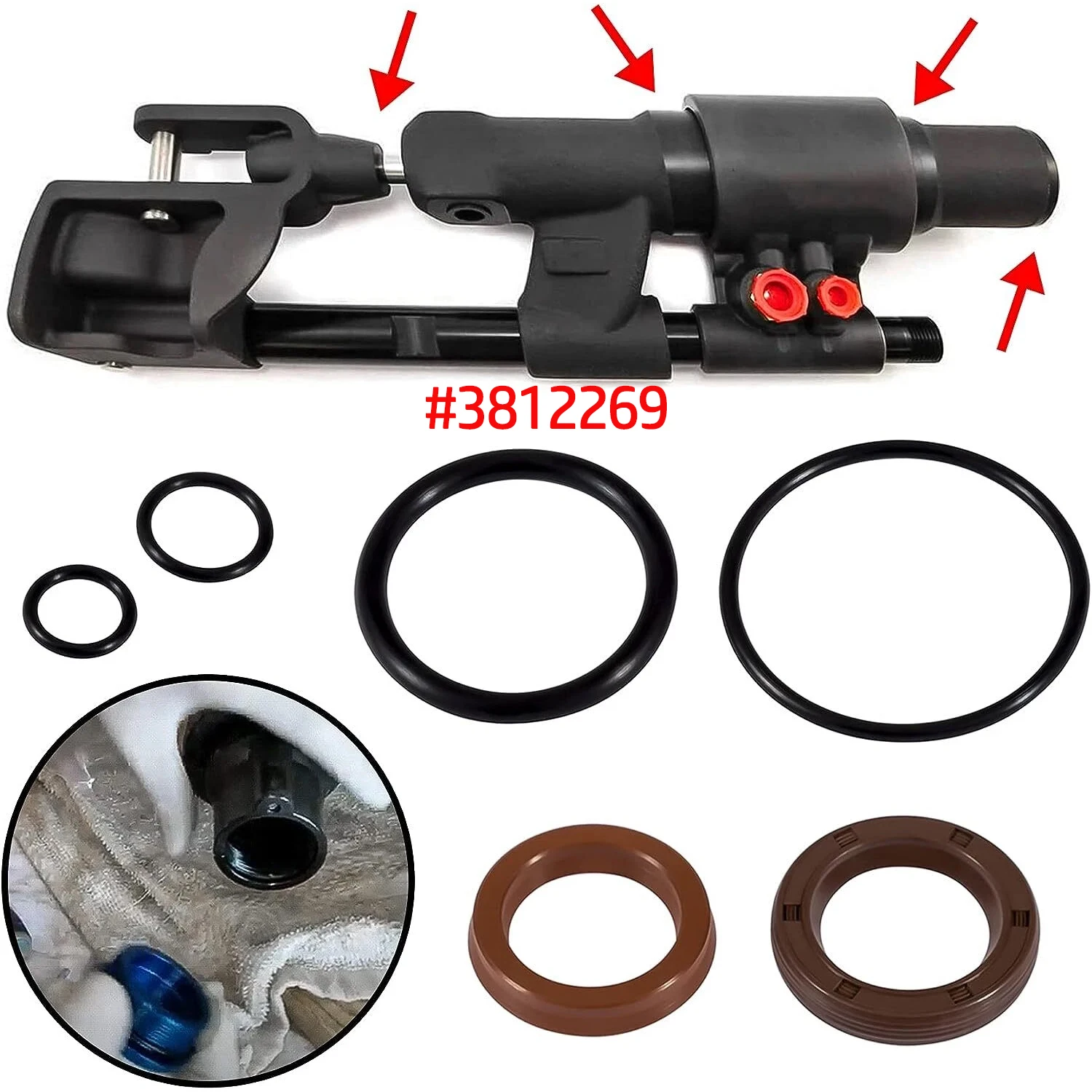 Kit de joint de fuite d'huile d'actionneurs pour Kit de joint d'actionneur de direction assistée Volvo Penta 3812269 21910902 FSM018 3860883 3862210 3862513
