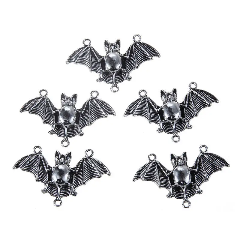 20pcs/lot Vintage Silver Color Bat Charms Halloween Pendant DIY Bracelet Necklace for Jewelry Making Accessories