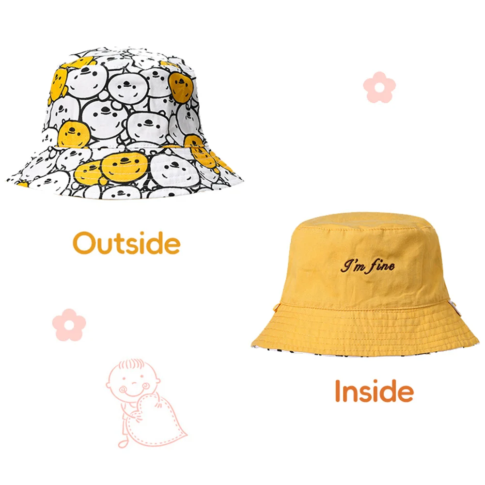 Infant Baby Casual Sun Hat Summer Cotton Breathable Sun Protection Hats Outdoor Cute Cartoon Wide Brim Cap