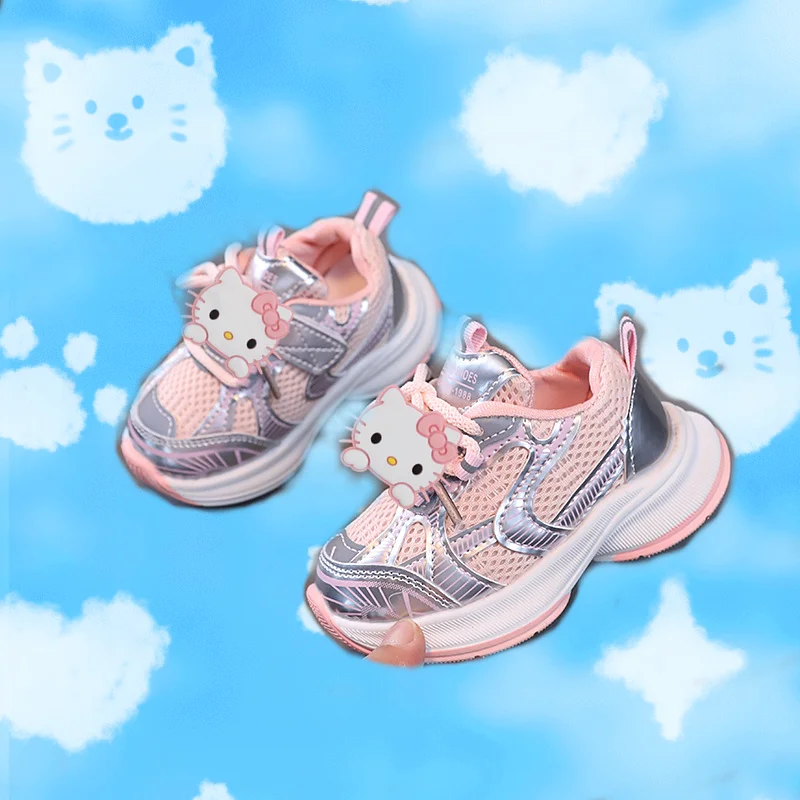 

Sanrio soft sole mesh summer casual shoes hello kitty new children sneakers spring fall running shoes boy girl first walkers