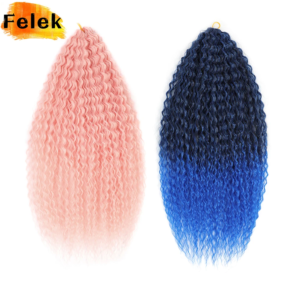 

Розовые, синие синтетические бразильские косы, 20 28 дюймов, странные вьющиеся африканские кудри, плетение наращивания волос для женщин, вьющиеся вязанные крючком волосы