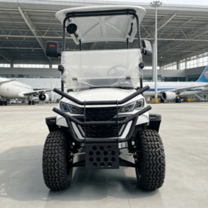 New Design Golf Buggy Legal Electric Golf Cart Custom Street Lithium 72V 2 Seater Cargo Cart Rear Cargo Box Bumper Off Road Tire