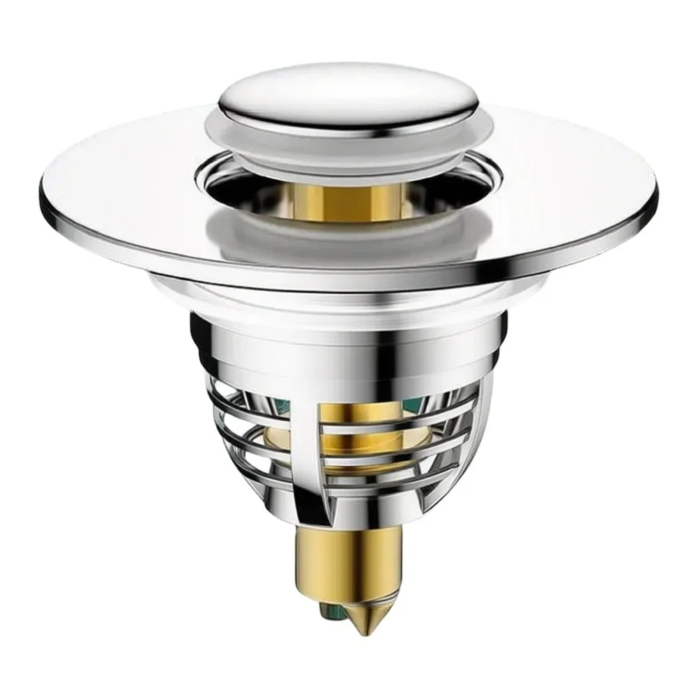 Click‑clack Sink Drain Stopper, Snap‑up Basin Drain Core With Solid Brass Spring, Replacement Pop‑up For Bathroom Wash