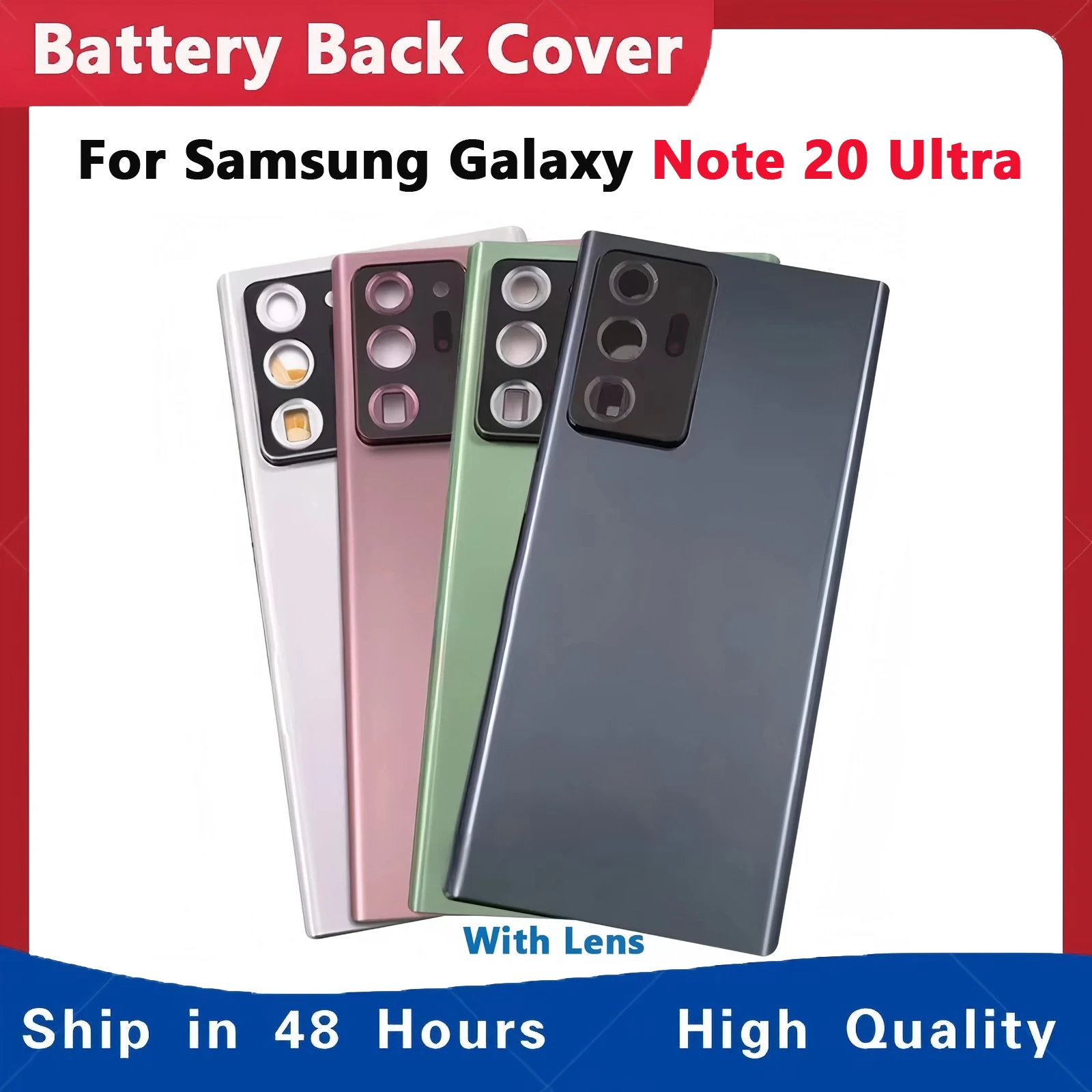 

New Phone Case For Samsung Galaxy Note 20 Ultra Battery Back Cover Panel Rear Door Housing Case Camera Lens Replace