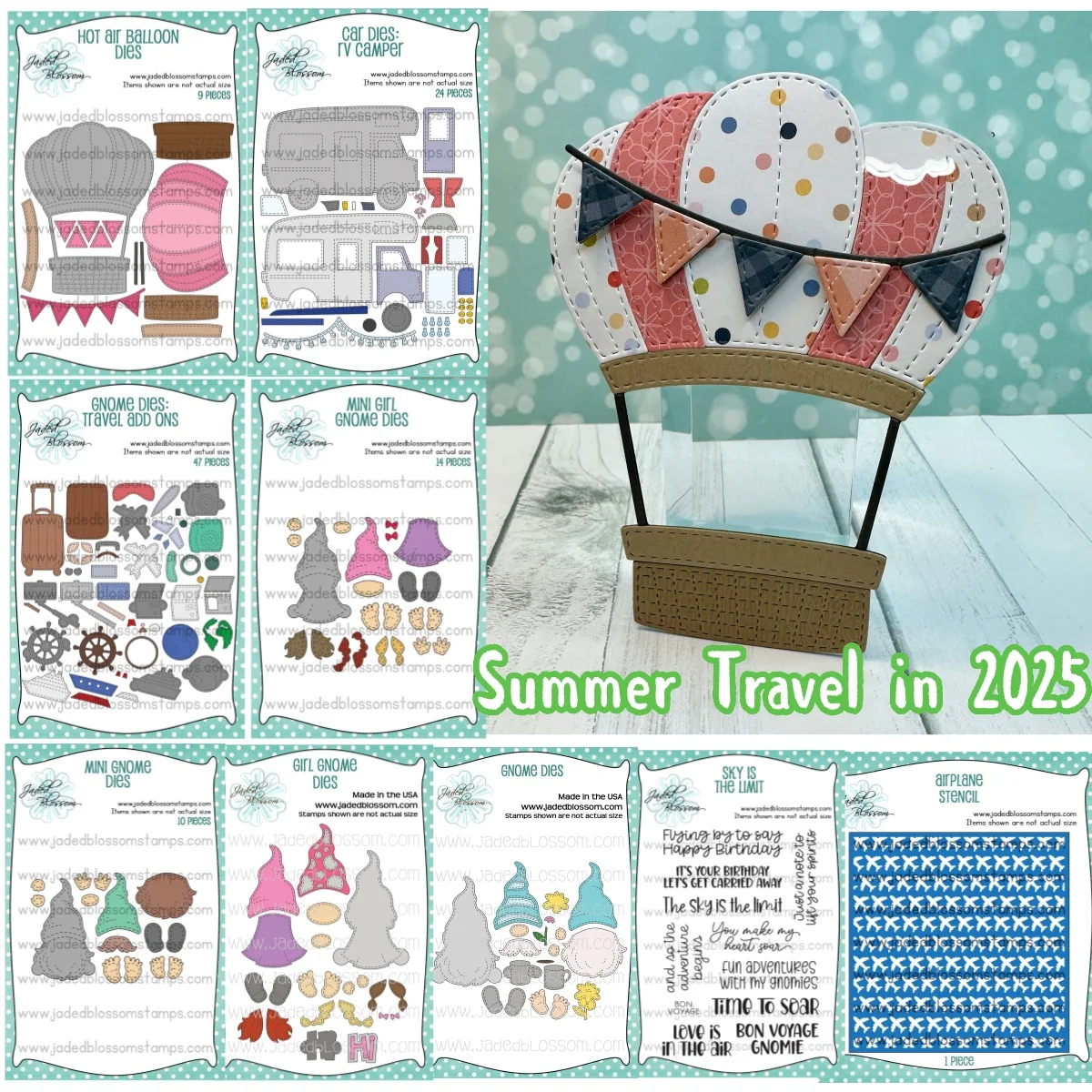 

Лето 2022, автомобиль для путешествий, воздушный шар, мини-гном, металлические штампы, прозрачные штампы, трафарет, сделай сам, скрапбук, тисненая открытка ручной работы