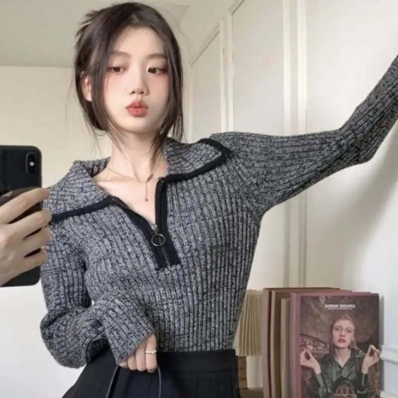 Frische süße süße Herbst klassische Freizeit tägliche Strickwaren Frau Kawaii vielseitige kurze Pendeln Outdoor Top Kleidung Pullover neu