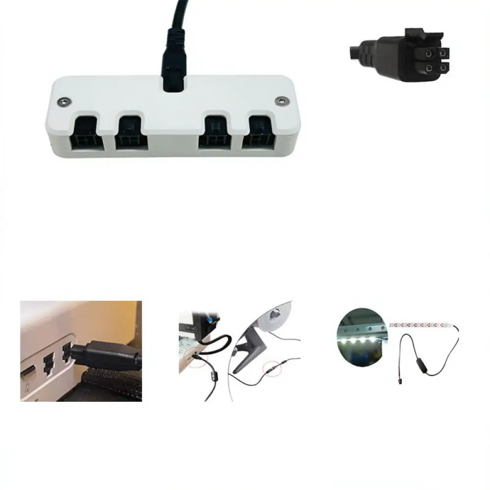 For For Bambu Lab AMS Expansion Hub Splitter Dock Station Desktop Wiring Organizer Printer Interface Accessory Device