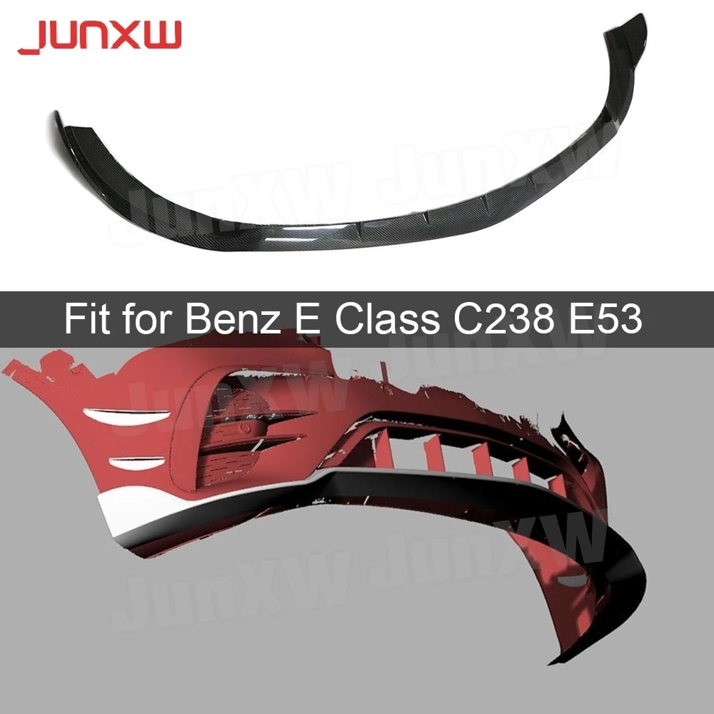 for Benz E Class C238 E53 Couper 2021-2023 Dry Carbon Fiber Front Bumper Lip Chin Spoiler FRP Bumper Car Styling BodyKits